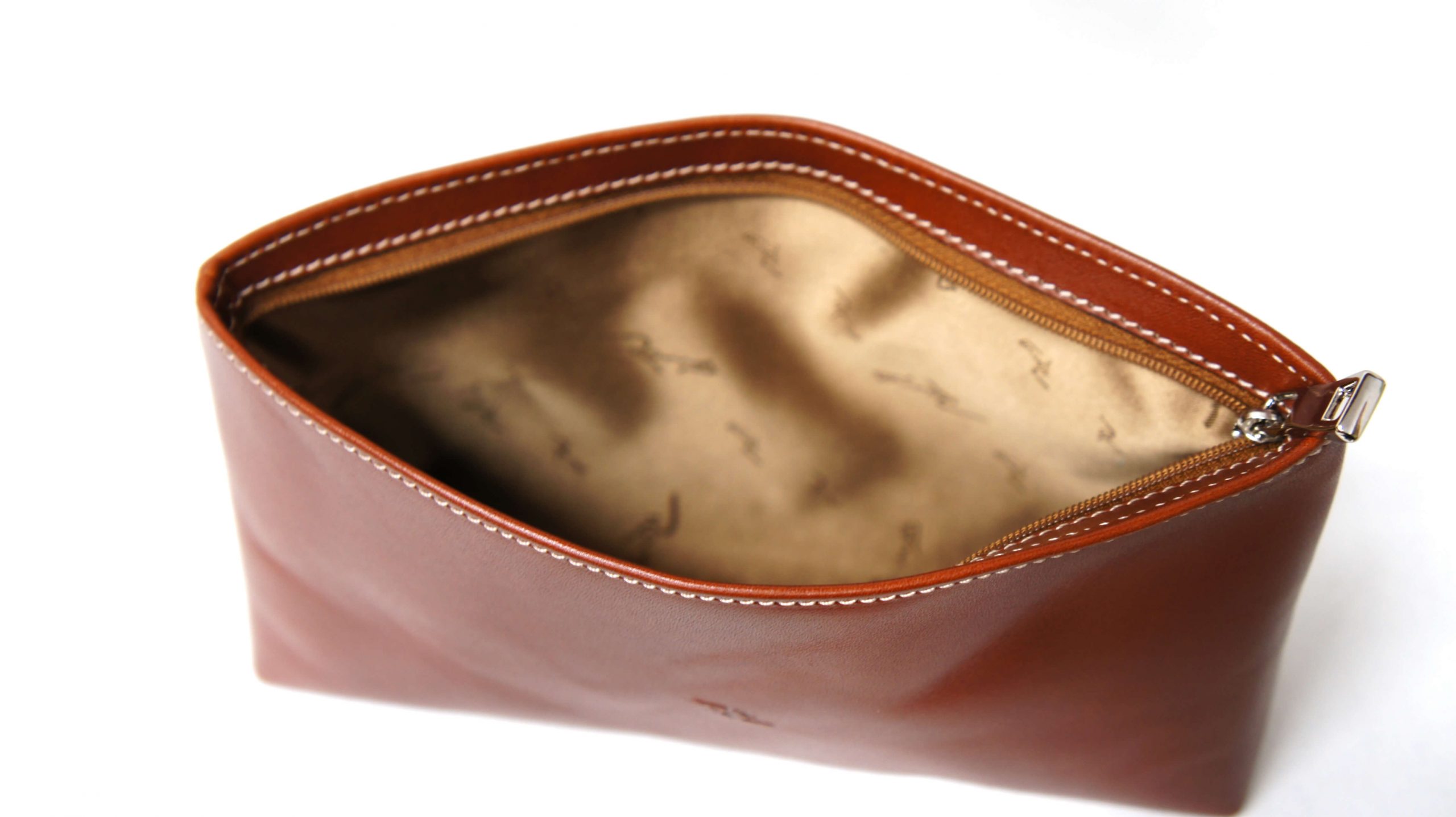 Bolso o Neceser 284G con cierre de cremallera de piel habana (7)